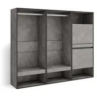 SKRAUT HOME Offener, Grau, Holzwerkstoff, Rechteckig, 180x145x35 cm, Schlafzimmer,