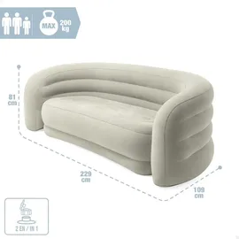 Intex Couch Viskose 2-Sitzer Grau