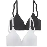 PETITE FLEUR Bralette-BH Damen schwarz+weiß Gr.70B