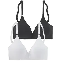 PETITE FLEUR Bralette-BH Damen schwarz+weiß Gr.70B