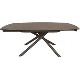 Ausziehtisch Yodalia 130 x 100 x 77 cm Keramik, Glas Esszimmer Esstisch - Braun