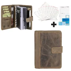 Greenburry Terminplaner Leder A6 (14x19cm) Terminkalender Organizer braun inkl Kalender 2025