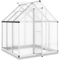 VidaXL Gewächshaus Alu Silber Polycarbonat 4 mm 2,86 m2