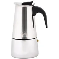Any morning Edelstahl Moka Pot, 200 ml, Induktionsgeeignet, Sicherheitsventil,