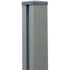 GROJA Zaunpfosten 9 x 9 x 190 cm Silbergrau/Aluminium