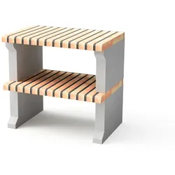 MOVELAR Modul Alcoa mit Arbeitsplatte aus farbigem Ziegelstein.