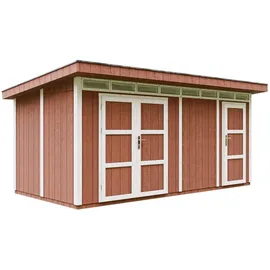 TIMBELA Gartenhaus 2,79 x 5,30 m Dunkelrot