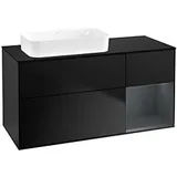 Villeroy & Boch Finion Waschtischunterschrank G692HGPD 120x60,3x50,1cm, Regal rechts Midnight Blue Matt Lacquer, Black matt lacquer