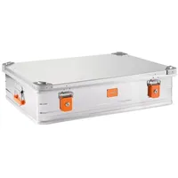 AluBox Alukiste abschließbar E241-17 Premium Aluminium Lagerbox 72 Liter - Deckel mit Aluminium Druckguss Stapelecken und Gummidichtung - inklusive Schlösser - Bodenmaß E241 - Innenhöhe 17cm
