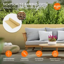 ECD Germany PVC Sichtschutzmatte Sichtschutz Sichtschutzzaun Zaun Balkon Windschutz 80x800cm