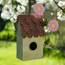 Deko Vogelhaus - Nistkasten - Metall - mit Aufhänger - H: 25,8cm - L: 19,5cm - b...