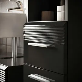 inn.furn Unterschrank schwarz Hochglanz Badmöbel Kommode 30 cm Leon