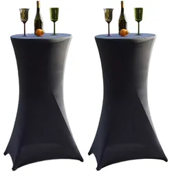 2x Stehtischhusse grau 60 cm Husse Partytisch Bistrotisch Tischdecke Decke