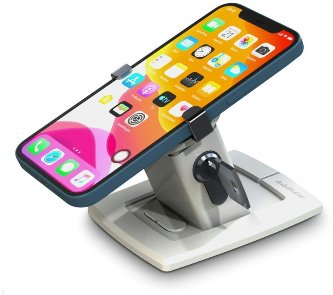 Gripzo V3 Slim Smartphone-/ Tablet Tischhalterung 7  bis 10,1 Zoll, Diebstahlschutz, weiß