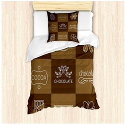 Bettwäsche Milbensicher Allergiker geeignet mit Kissenbezug, Abakuhaus, Microfaser, Schokolade Kakao Schokolade braun 135 cm x 200 cm