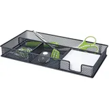Wedo 651601 Stiftschale Office (4 Fächer pulverbeschichtetes Drahtmetall, 29 x 16 x 4 cm) schwarz