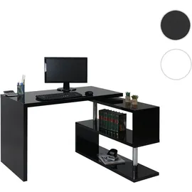 MCW Design Eckschreibtisch MCW-A68, Bürotisch Schreibtisch, hochglanz drehbar 120x60cm ~ schwarz
