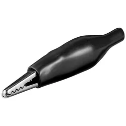 Krokodilklemme, vollisoliert, Länge 33mm - Farbe: schwarz