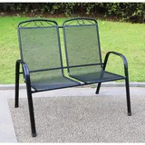 Solax Sunshine stapelbare Bank VENEDIG 2-Sitzer Gartenbank, ca. 110 x 73 x 96 cm