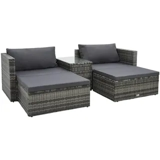 vidaXL Garten-Lounge-Set 5-tlg. grau 47814