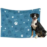 Naispanda Personalisierte Hundedecke Personalisierte Haustierdecke mit Namen, Personalisierte Geschenke für Welpen Hunde und Katzen individuelle Decke Geschenke für Haustierliebhaber