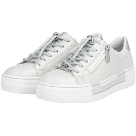 Rieker N4960 Damen Plateau-Sneaker Silber/Weiß 39