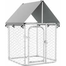 vidaXL Hundezwinger 100 x 100 x 150 cm Stahl Silber