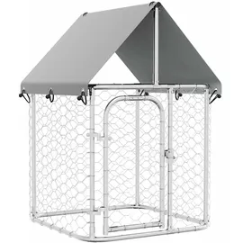 vidaXL Hundezwinger 100 x 100 x 150 cm Stahl Silber