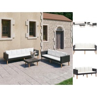 vidaXL Garten-Lounge-Set 3-tlg. schwarz 3059337