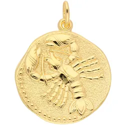 Ketten-Anhänger ADELIA ́S "333 Gold Sternzeichen Anhänger Krebs Ø 18,2 mm", gold, Schmuckanhänger, Damen, Krebs, Gold, Goldschmuck für Damen & Herren