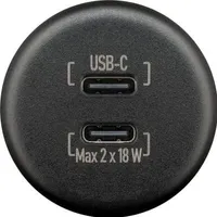 Wentronic Dualer Einbaucharger, 2x18W, schwarz