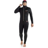 Cressi 1946 Herren Diver Man Monopiece Wetsuit 7mm Tauchanzug Mit Angesetzter Haube, Schwarz/Rot, XXXL/7