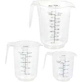 Spetebo BJ Kunststoff-Messbecher-Set, 3-teilig 500ml - 1000ml - 2000ml