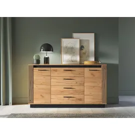 Feldmann-Wohnen Kombikommode 160 x 90 x 40 cm Gold / Braun / Schwarz