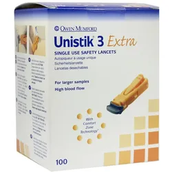 Unistik 3 Extra Eindr.Tiefe 2,0 mm Stech 100 St