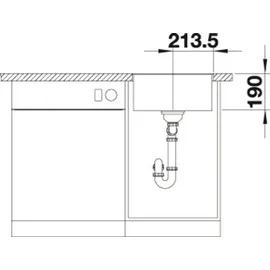 Blanco Subline 400-F cafe + Handbetätigung + InFino