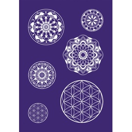Rayher Siebdruckschablone Mandala Schablone, A4, inkl. Rakel