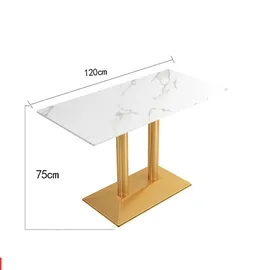 360Home Esszimmertisch 120 x 75 x 60 cm weiß/gold