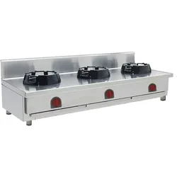 EURAST - Wok mit 3 gasflammen auftisch - 1500x700x275 mm - 49 Kw - 321575LT