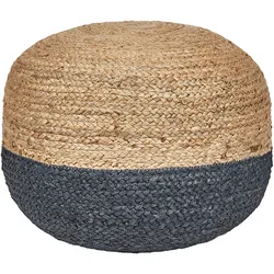 Pouf Jute naturfarben / marineblau 50 x 40 cm DUKI