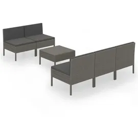 vidaXL Garten-Lounge-Set 6-tlg. grau