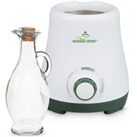 Massageöl-Wärmer mit Glaskaraffe, Massageöl in nur 5 Minuten angenehmen erwärmen, stufenloser Erwärmer von 0 bis 100 °C, Entspannung beginnt mit dem Wärmegerät von MASSAGE-EXPERT