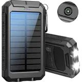 Hiluckey Wireless Solar Powerbank 26800mAh Wasserdichtes Solar Ladegerät USB C Externer Akku mit 4 Outputs, Power Bank für Smartphones, Tablets und mehr