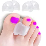 4 Pcs Gel Toe Separators, Zehenspreizer, zum Glätten überlappender Zehen, Big Toe Separators, Silicone Toe Separator für Uberlappende Zehen, Hammerzehen, Schmerzlinderung bei Bei Fehlbildung