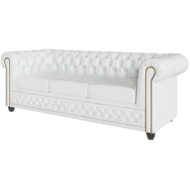 s-style möbel Chesterfield-Sofa Weiß