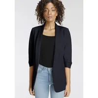 Only Kurzblazer ONLELLA – Femininer Blazer mit 3/4-Ärmeln und Raffung regular fit, casual, Web, Kunstfaser, V-Ausschnitt blau S (36)