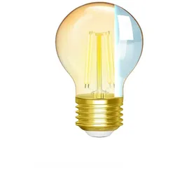 Aigostar E27 LED CCT Smart Wi-Fi Filament Retro Vintage Nostalgie Leuchtmittel dimmbar Bernstein G45 Ø 45mm 4.5 Watt