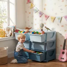 Homcom Schubladenschrank für Kinder mit 6 Ebenen | Gr.: L