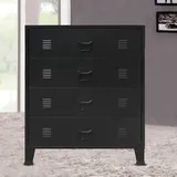 vidaXL Schubladenschrank 78 x 93 x 40 cm Schwarz