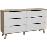 Forte Vankka 154,7 x 86,3 x 42 cm Planked Eiche / Weiß